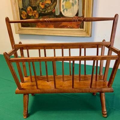 LOT 34 Early American  Wooden Magazine Rack