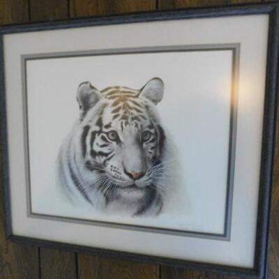 Framed Art Print Big Cat Tiger Head by Charles Frace 23