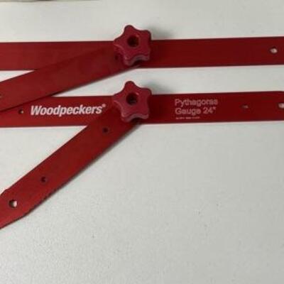 Lot# 111 s Woodpeckers One Time Tools Pythagoras 24â€ and 40â€ Set up and inspection Woodworking Cabinet Making Tools 