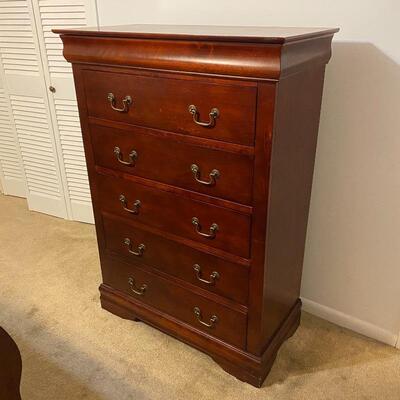 Cherry Chest of Drawers with 5 Drawers & One Skinny Drawer at Top