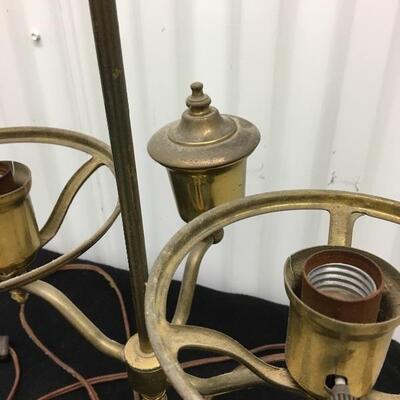 Vintage Double Shade Brass Finish Desk Lamp Base