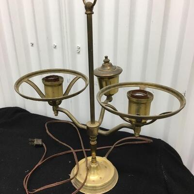 Vintage Double Shade Brass Finish Desk Lamp Base