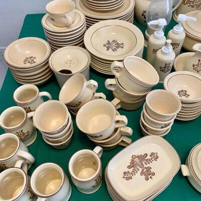 LOT 51 HUGE SET OF PHALZGRAFF VILLAGE STONEWARE OVER 90 PCS.