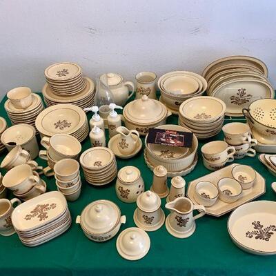 LOT 51 HUGE SET OF PHALZGRAFF VILLAGE STONEWARE OVER 90 PCS.