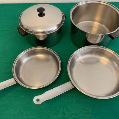 LOT 57 LO HEAT VINTAGE STAINLESS STEEL COOKWARE