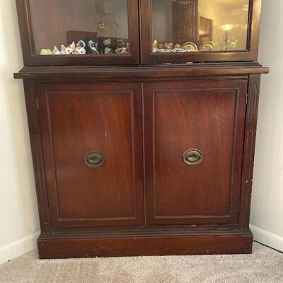 Vintage Mahogany Corner Curio Cabinet