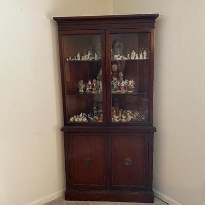 Vintage Mahogany Corner Curio Cabinet
