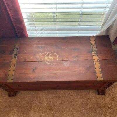 Vintage Cedar Chest with Brass Accents 
