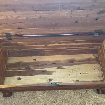 Vintage Cedar Chest with Brass Accents 