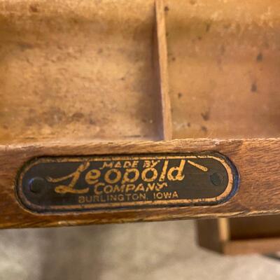 Vintage Leopold - Solid Oak Wood Office Desk