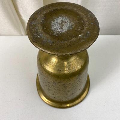 Lot# 128 S Vintage Large Brass Mortar & Pestle 