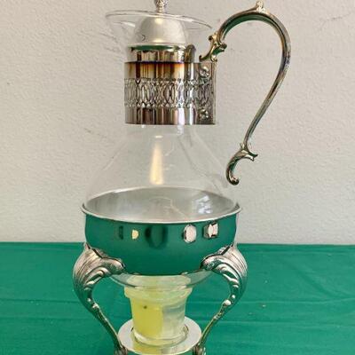 LOT 75 GLASS & PLATED COFFEE CARAFE & STAND