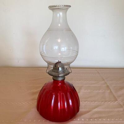 LOT 88 Kerosene Lamp Ruby Red Base