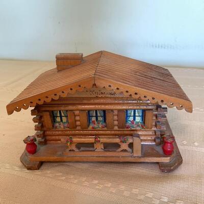 LOT 94 Wooden Chalet Jewelry Music Box