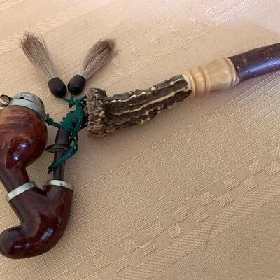 LOT 97 Stag Horn & Wood Smoking item