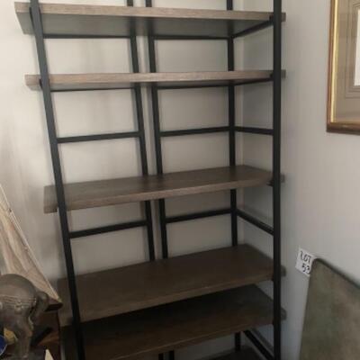 H652 Adjustable Gray Wood and Metal Shelf Unit 