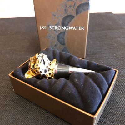 Jay Strongwater Leopard or Jaguar Designer Wine Bottle Stopper