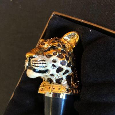 Jay Strongwater Leopard or Jaguar Designer Wine Bottle Stopper