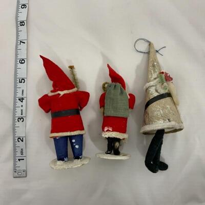 (7) Vintage | Three Clay Face Japan-Made Santas