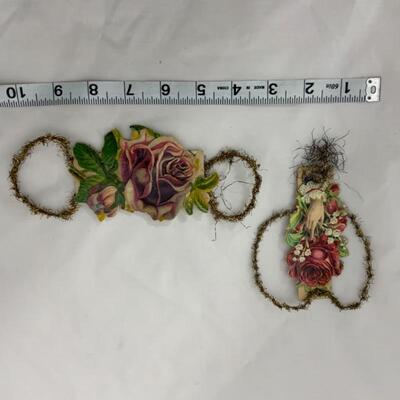 (11) Antique | Two Victorian German Die-Cut Ornaments