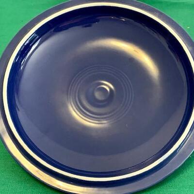 LOT 109 Vintage Fiesta Cobalt Blue Covered Serving Dish Round