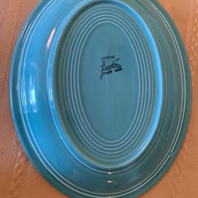 LOT 112 Vintage Fiesta Turquoise Blue 12.5" Oval Platter