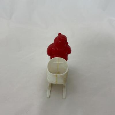 (24) Vintage | 1950s Hard Plastic Santa | Sleigh Candy Container