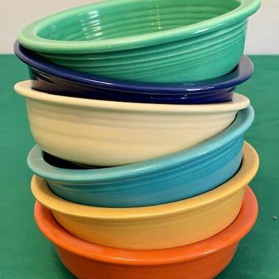 LOT 114 Vintage Fiesta Ware 6 Cereal / Fruit Bowls 5.5" Impressed Mark