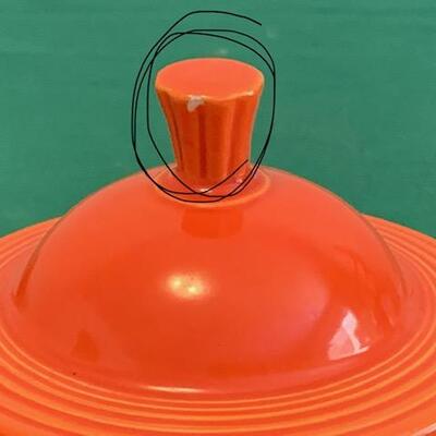 LOT 119 Vintage Fiesta Ware Covered Sugar Bowl & Creamer w/ Ring Handle