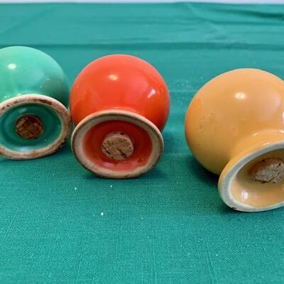 LOT 124 Vintage Fiesta Ware 3 Assorted Ball Salt & Pepper Shakers