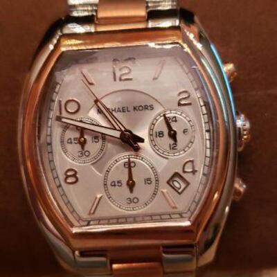 New Womens Michael Kors Mk5484 Silver And Rose Gold Stainless Steel Ladies Watch