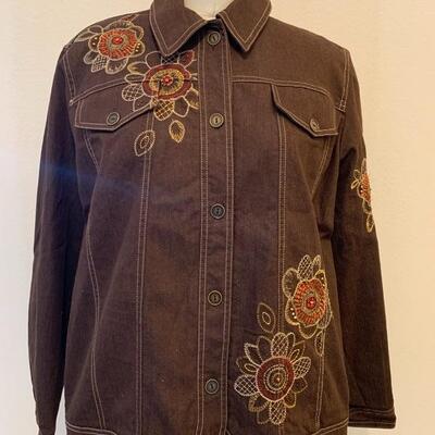 LOT 130 ALFRED DUNNER JACKET FLORAL EMBROIDERY