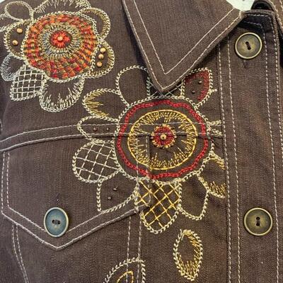 LOT 130 ALFRED DUNNER JACKET FLORAL EMBROIDERY
