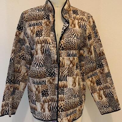LOT 134 ALFRED DUNNER JACKET ANIMAL PRINT