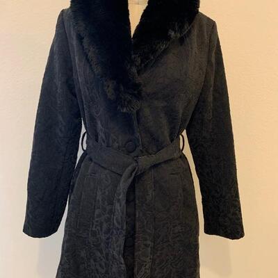LOT 140 XHILARATION WRAP FRONT COAT