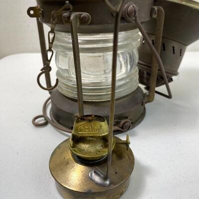 Lot# 134 s Antique Brass Perko Perkins Marine Lamp Oil Lamp Kerosene Mariner 