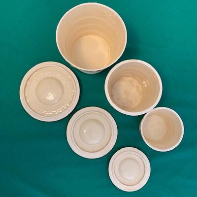 LOT 150 Set 3 Ceramic Canisters Japan Floral Decoration 1950s