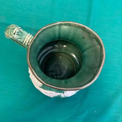 LOT 153 Vintage Ceramic Pitcher Japan Green Brown Dancers