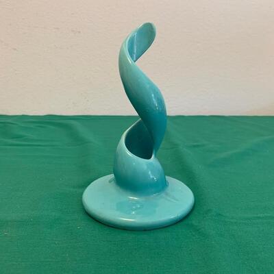 LOT 155 Vintage Metlox Poppytrail Blue Turquoise Spiral Candle Holder