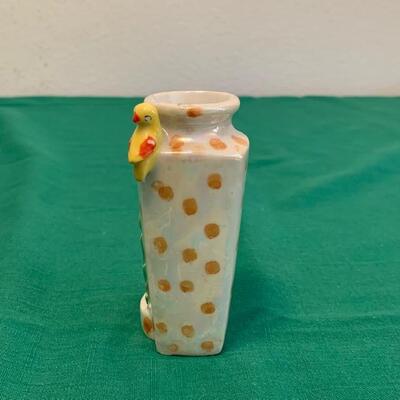 LOT 156 Small Ceramic Flower Vase Bunny Bird Decoration Japan Lustre