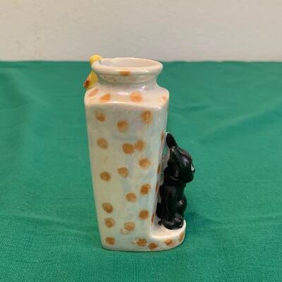 LOT 156 Small Ceramic Flower Vase Bunny Bird Decoration Japan Lustre