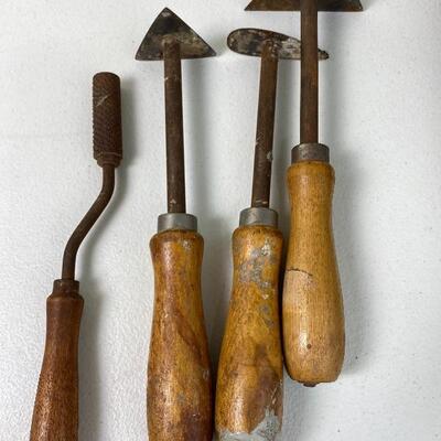 Lot# 153 Woodworking Hand Tools Rasps Scrapers Drills 