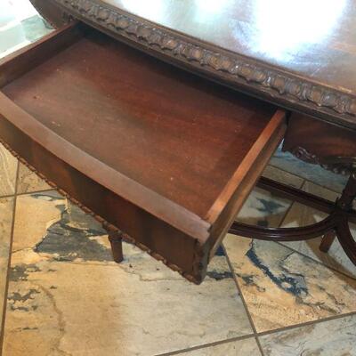 Vintage Imperial Flame Mahogany Demilune Console Table - 6ft