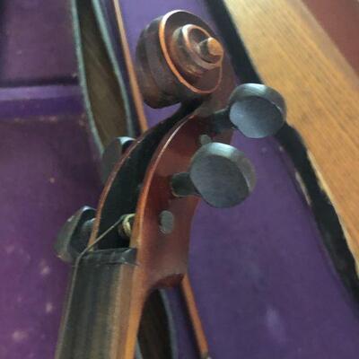 Antique Reproduction Stradivarius Violin in Case - For parts or repair  