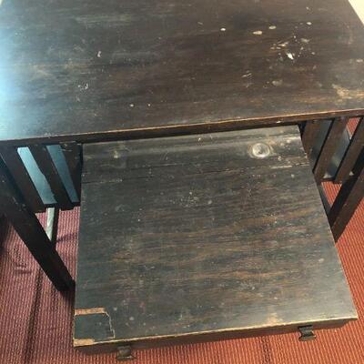 Antique Mission Oak Arts & Crafts Library Desk Table Bookcase Sides - Needs Repair