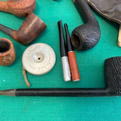 LOT 170 VINTAGE PIPE COLLECTION TOBACCO TINS POUCH SMOKING