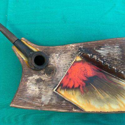 LOT 171 VINTAGE MCM PIPE ASH TRAY & PIPE