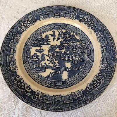 Antique English Baker & Co Blue Willow Bowl 