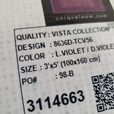 Lot 712: 3' Ã— 5' Purple Vista Rug