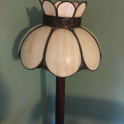 Floor Lamp with Vintage Slag Glass Lamp Shade